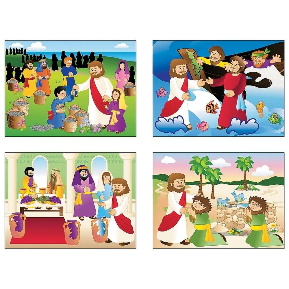 Fun Express - Miracles of Jesus Mini Mas - Stationery - Stickers - Make - A - Scene (Sm) - 24 Pieces