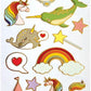 Playhouse Unicorns and Narwhals Super Glitter & Foil Sticker Sheet Pack for Collecting, Scrapbooking & Classrooms