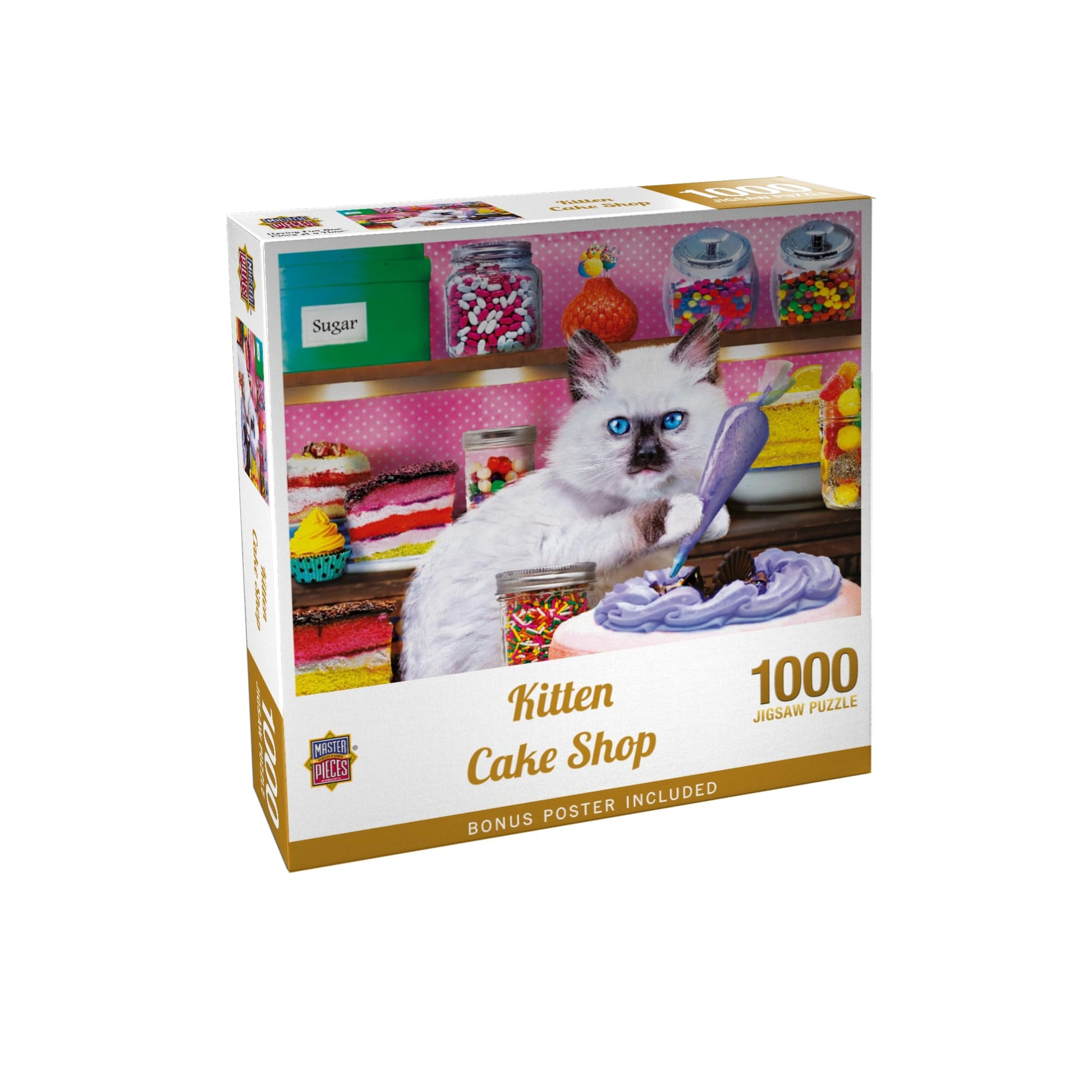 Masterpieces Kitten Cake Shop Cat Jigsaw Puzzle 1000 Pieces for Adults & Families, Christmas Jigsaw, 19.25"x26.63", Challenging 1000 Piece Puzzle, Age