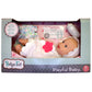 Goldberger Baby's First: 13" Skin-So-Soft Playful Bathtime Baby Softina - White Bath Blanket with Pink Flower - Bath Time Doll, 4 Accessories Pieces