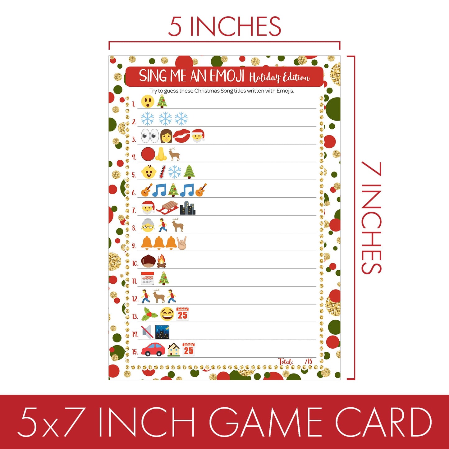 DISTINCTIVS Christmas Emoji Song Game, Sing Me an Emoji Christmas Party Game - Guess the Holiday Carol for Kids, Adults, Family & Groups - 25 Cards