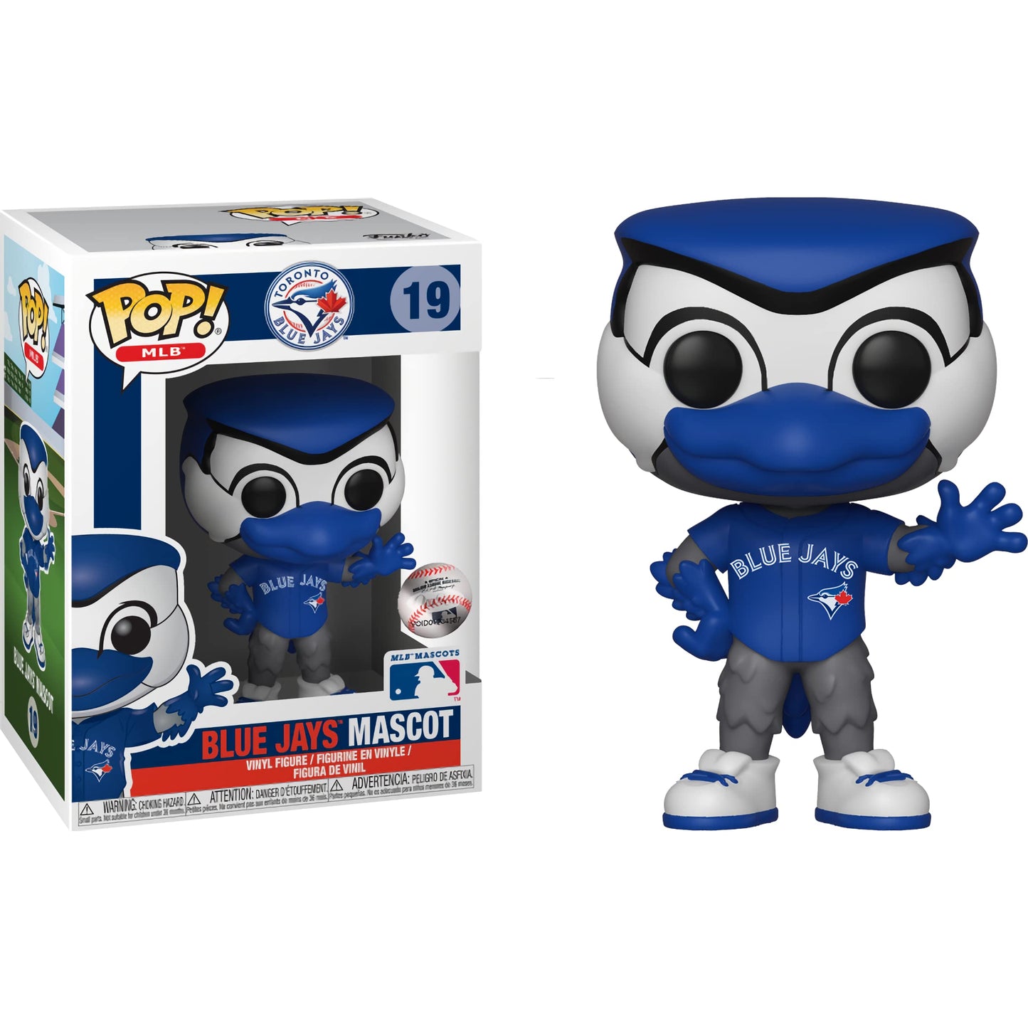 B l u e J a y s Mascot: Fun ko P o p ! Vinyl Figurine Bundle with 1 Compatible 'ToysDiva' Graphic Protector (019-40388 - B)
