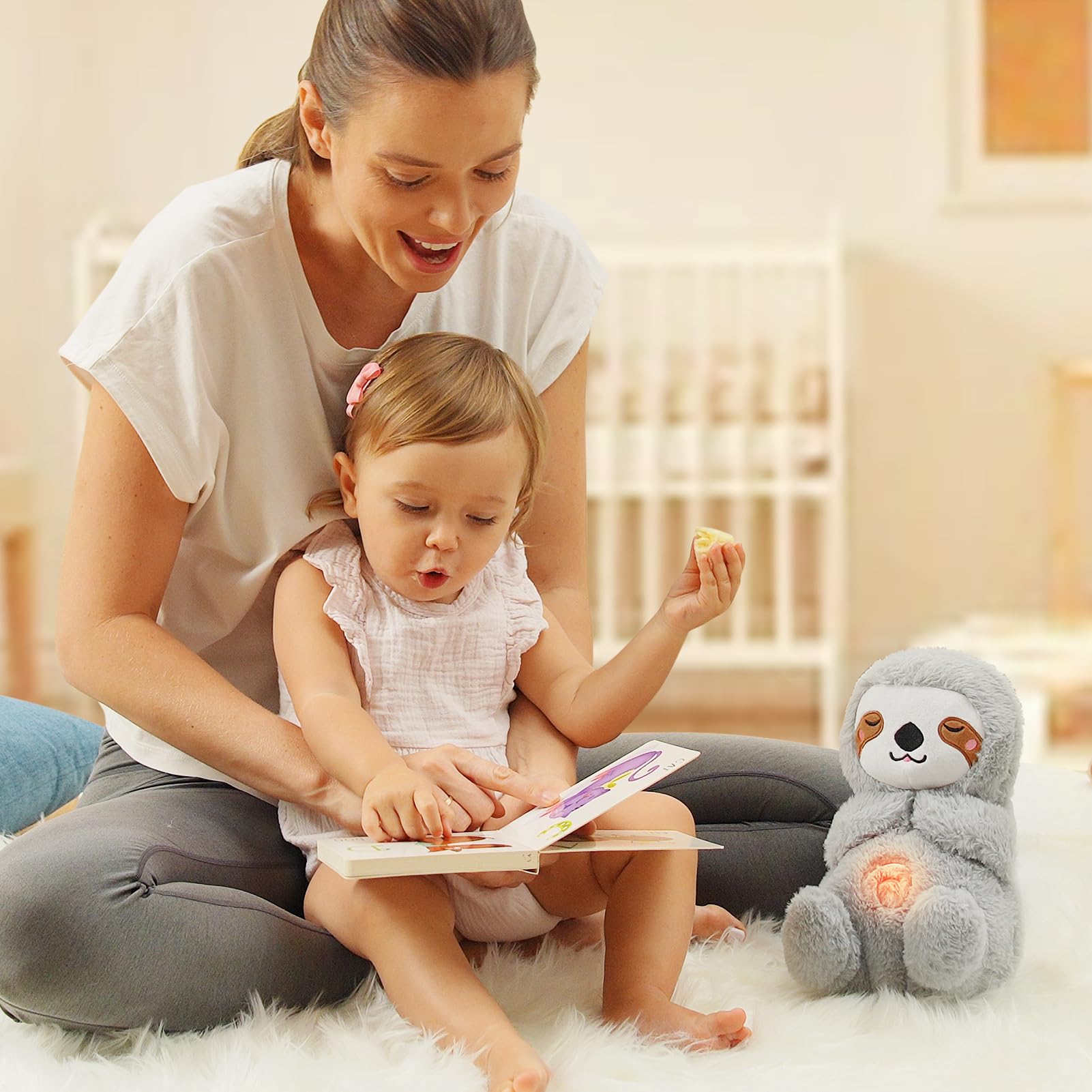 ianul Breathing Stuffed Animal,Soothing Stuffed Animal for Anxiety Relief with Realistic Breathing Motion, Calming Music, Gentle Lights,Machine