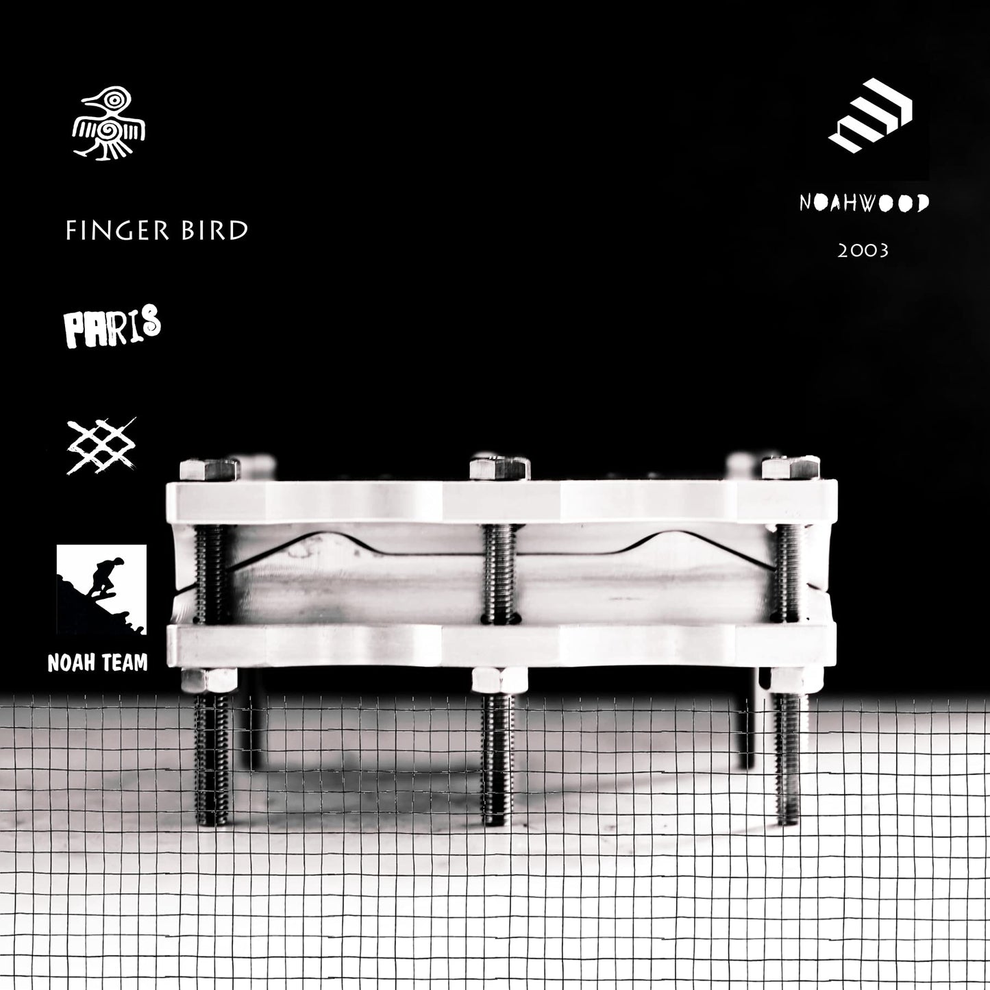 NOAHWOOD Fingerboards Parts Professional Prince II Trucks (34mm) + Update Self-Locking Nuts (Black)