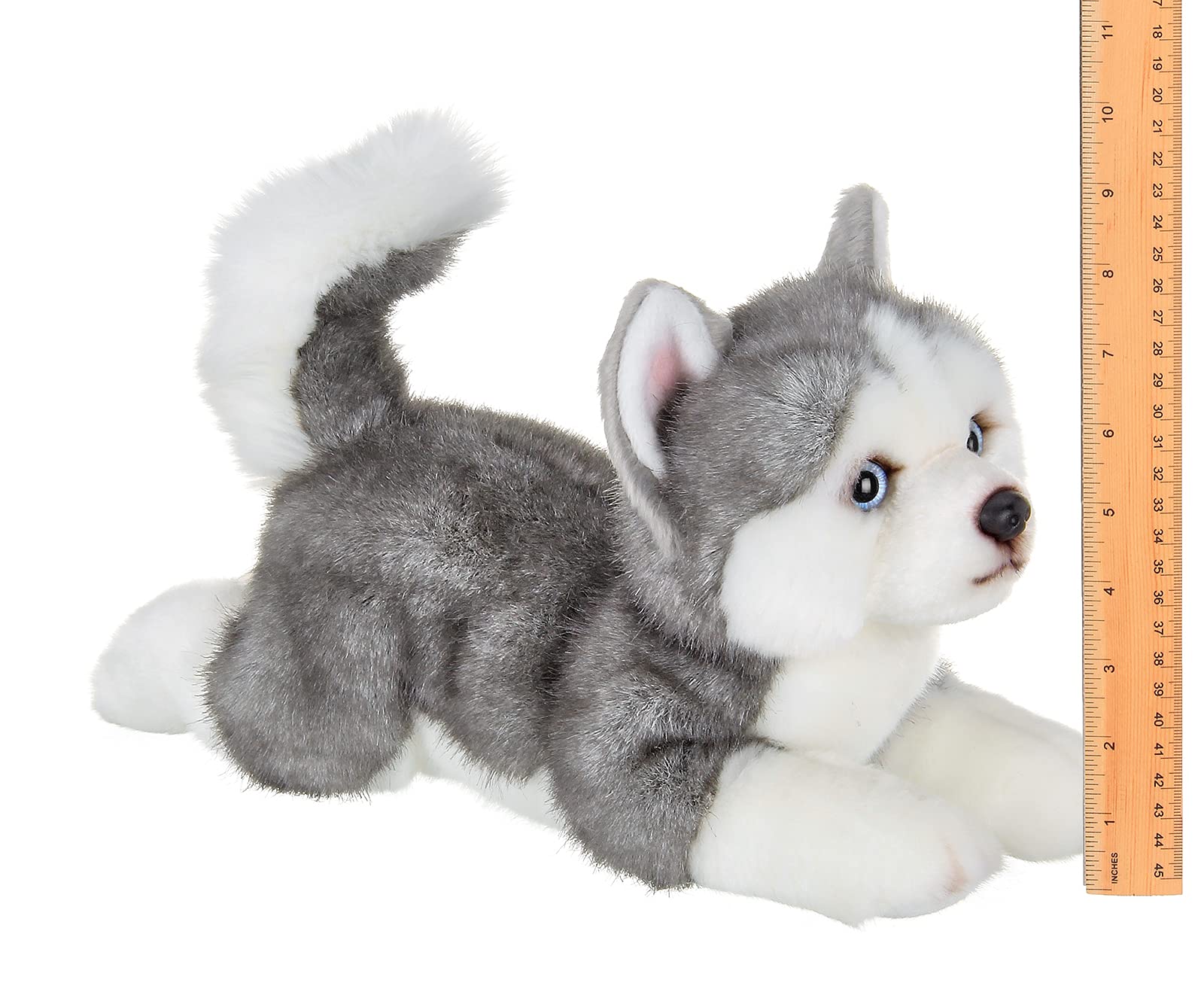 Bearington Explore 13-Inch Baby Dog Plush, Huggable Stuffed Animal Puppy, Adorable and Cuddly Husky Manouk Dog Plush Toy for Nursery Decor, Kids