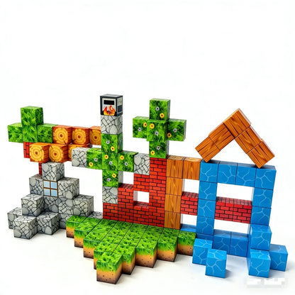 gearvibe 119PCS 0.8in Mini Magnetic Building Blocks, STEM Montessori Sensory Toys for Kids Ages 3+, Magnetic Tiles Cubes with Storage Bag, St