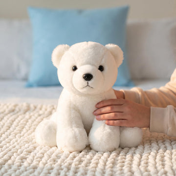 Sibupue Polar Bear Stuffed Animals Soft Plush Cute Doll for Boys Girls 8in (beijixiong zuokuan)