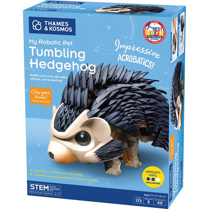 Thames & Kosmos My Robotic Pet - Tumbling Hedgehog | Build Your Own Sound Activated Tumbling, Rolling, Scurrying Pet | STEM Experiment Kit | Toy