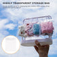 Treayes Doll Clothes Organizer with 20 PVC Clear Bags - Detachable Hanging Rack with Tiered Design & 20 Hooks, Wardrobe Storage for 7 Inch Fashion
