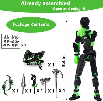 SENROELECTRONAGE T13 Action Figure Assembly Completed, Upgraded 3D Printed T13 Action Figure, The Dummy 13 is Very Suitable for Office Desks