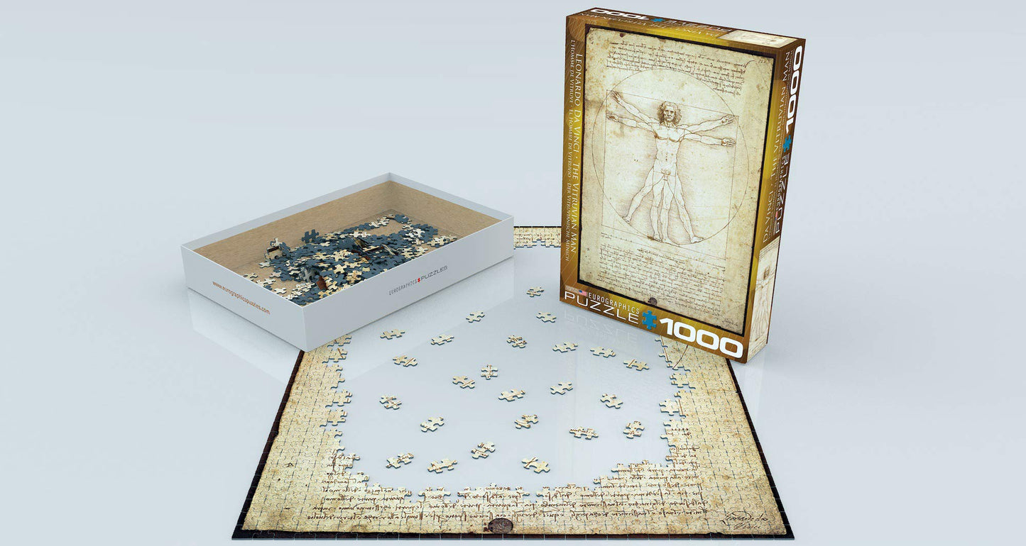 EuroGraphics Vitruvian Man by Leonard Da Vinci 1000 Piece Puzzle