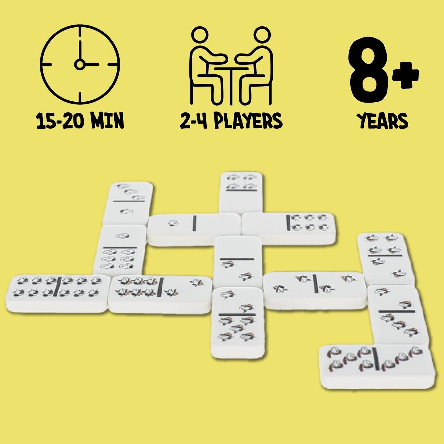 AQUARIUS Peanuts Family Double 6 Dominoes Game - Snoopy & Friends Classic Domino Set for Kids and Adults - 28 Durable Tiles, Officially Licensed