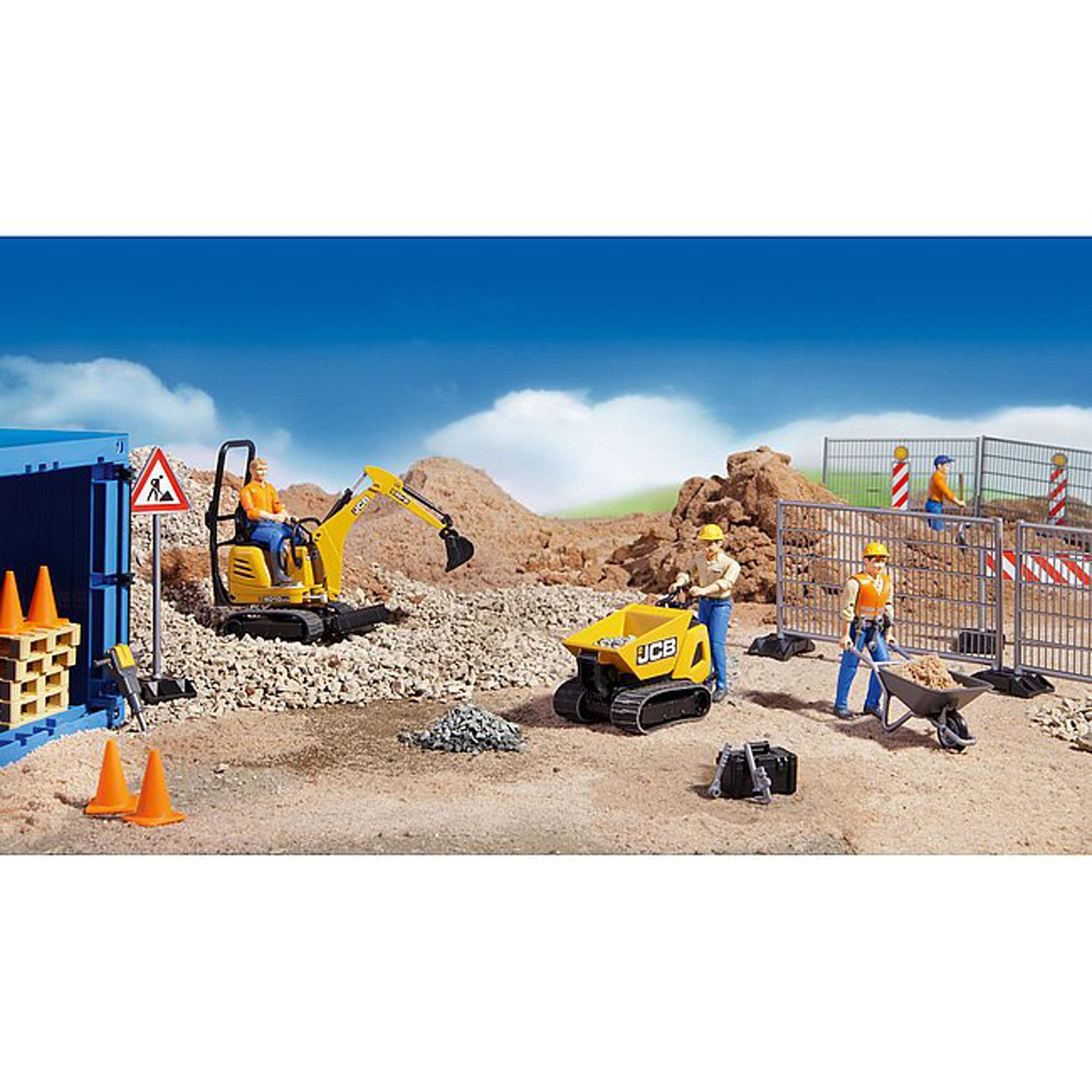 Bruder Construction Set: Railings Site Signs and Pylons