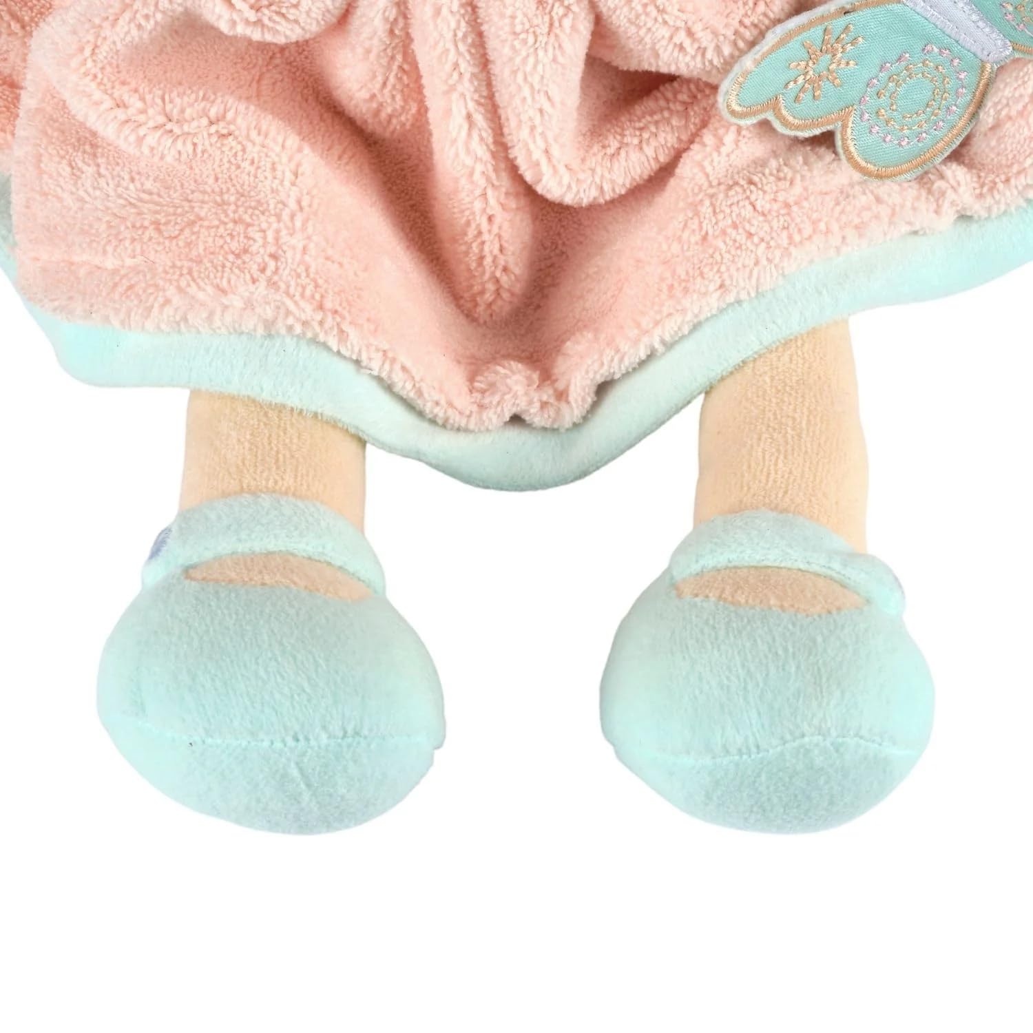 Tikiri Toys Bonikka Pia - Lt. Brown Hair in Peach & Blue Dress