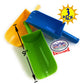 Matty's Toy Stop 9" Kids Short Handle Sand Scoop Plastic Shovels for Sand & Beach (Yellow, Blue & Green) Gift Set Bundle - 3 Pack