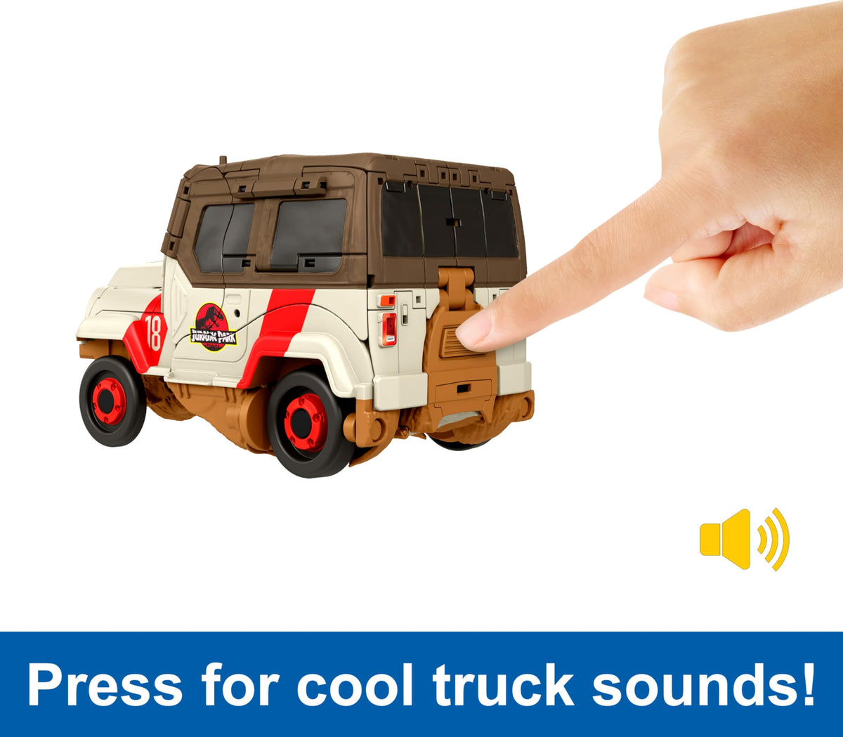 Mattel Jurassic World Fierce Changers 2-in-1 Dinosaur Figure, Chase 'n Roar Toy Transforms from T Rex Dinosaur to Truck in 28 Steps