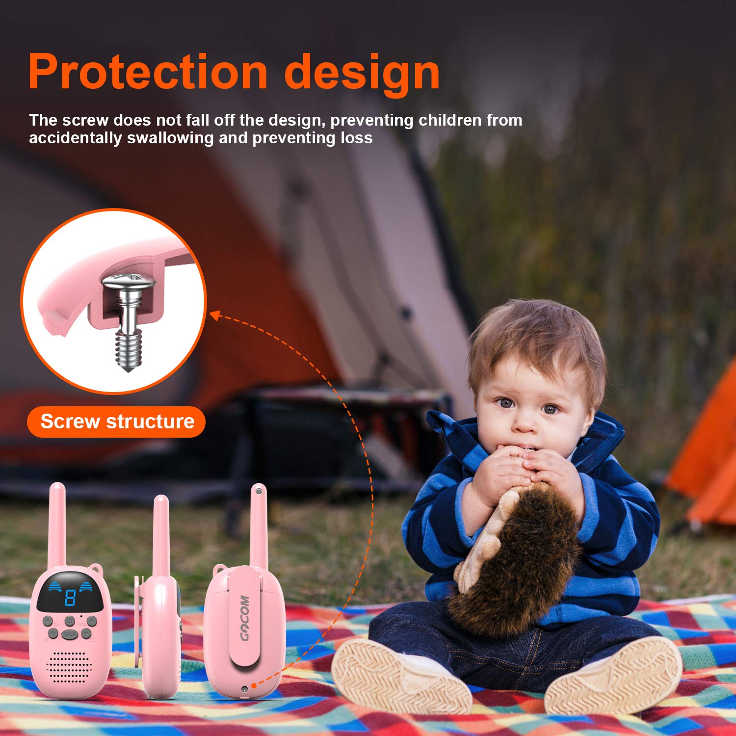 GOCOM Walkie Talkies for Kids, Kids Toys Handheld Child Gift Walky Talky, Two-Way Radio Boys & Girls Toys Age 3-12, for Indoor Outdoor Hiking