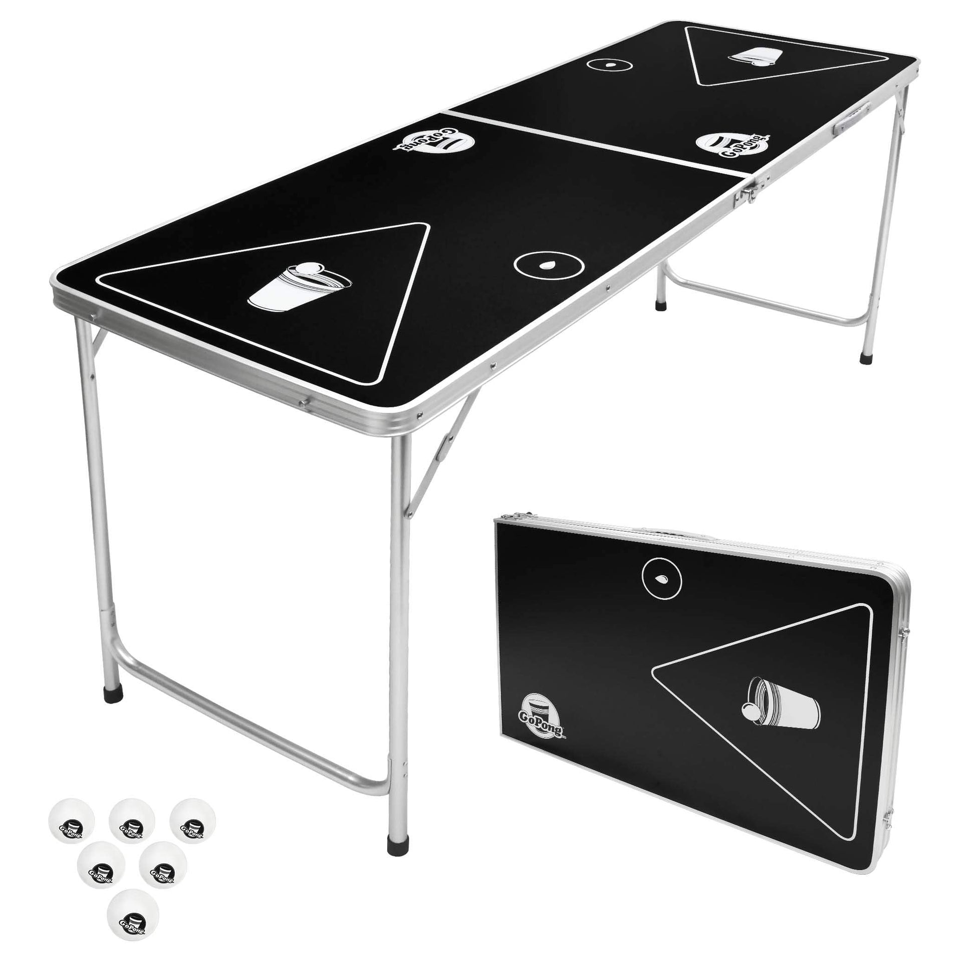 GoPong 6-Foot Cup Pong Table - Portable Folding Small Table for Party Games | Perfect for Indoor and Outdoor Games - Flip Cup Table with 6 Seamless