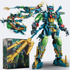 kececo Azure Dragon Warrior Building Blocks Toy, ABS Plastic Model Toy, Creative Desktop Ornament for Home Office