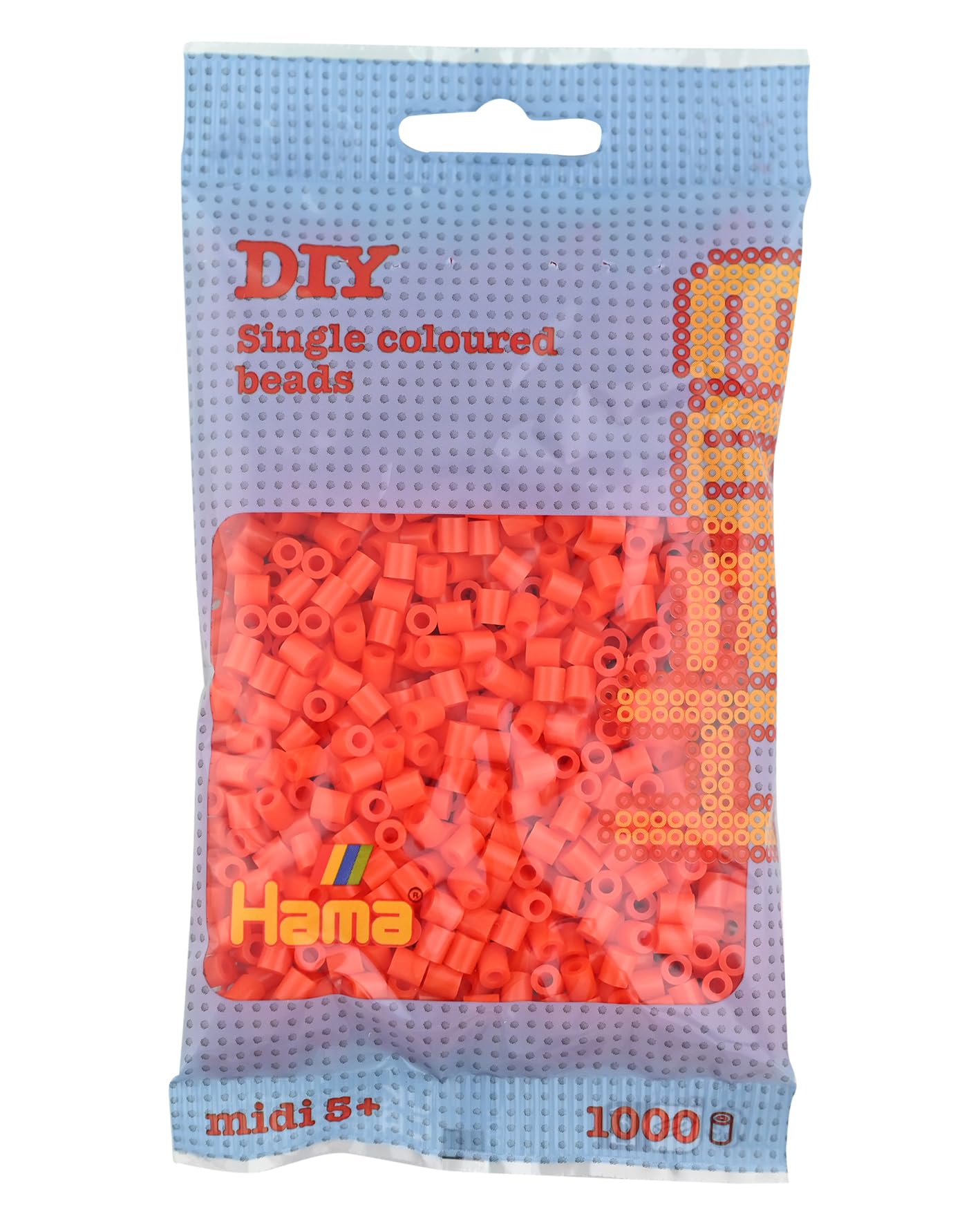 Hama Beads Bag | Approx. 1000 Midi Fuse Beads | Mosaic Decoration Arts & Craft for Creative Children Ages 5+ | Orange
