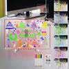Laysinly Acrylic Dry Erase Board with Light up Stand, 11.81" x 7.87" Clear White Board to do List memo Plan, led Note Board with 7 Colors Change,USB