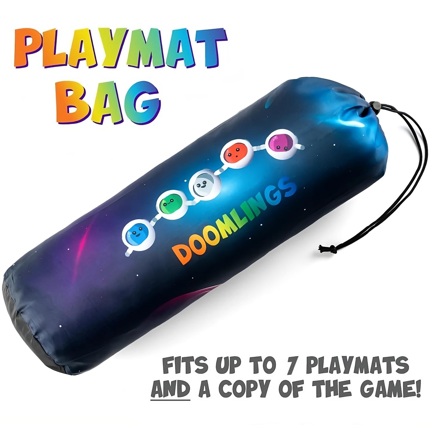 Doomlings Card Game & Playmats Carrying Bag | Waterproof Storage Bag for Up to 7 Player Mats & 1 Game