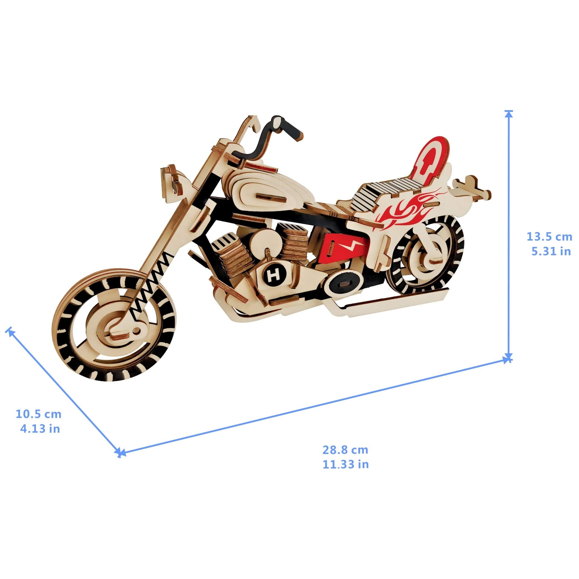 3D Wooden Puzzle,Motorcycle Model,Age 15+ Assembly Home Decors Adult Craft Kits, DIY Brain Teaser Projects/Challenge for Adults (98Piece/Set)