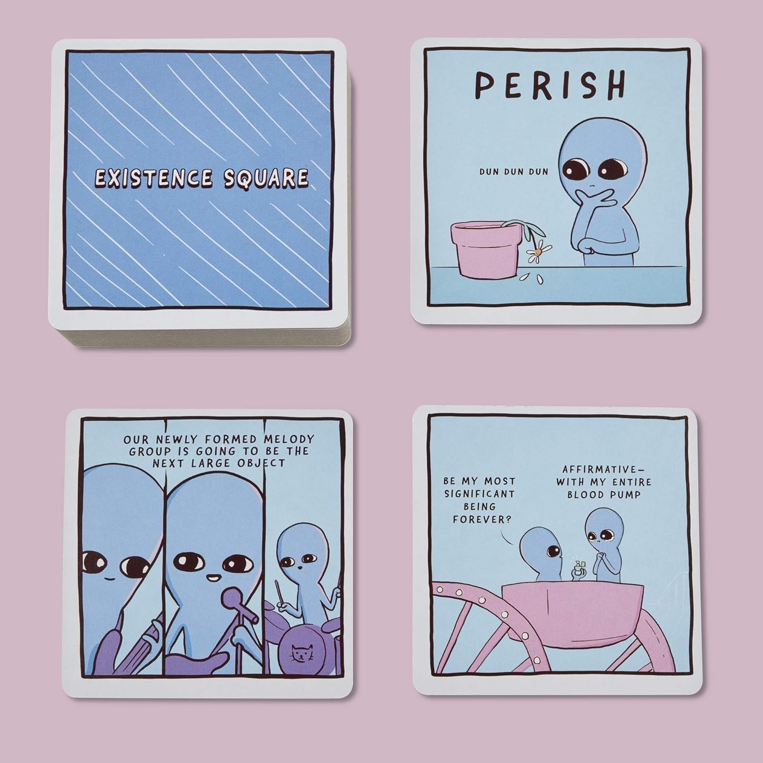 Hasbro Gaming Sweet Existence, A Strange Planet Family-Friendly Party Card Game Inspired by The Webcomic and Books by Nathan W. Pyle, for Ages 13