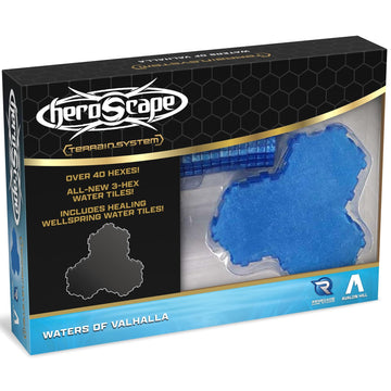 Renegade Game Studios Heroscape Waters of Valhalla Terrain Expansion - 40 Water Hexes & Healing Wellspring Tiles for Custom Battlefield Design