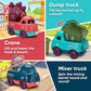 Toddler Train Toy, Train Set with Construction Vehicles for Kids Age 3-5