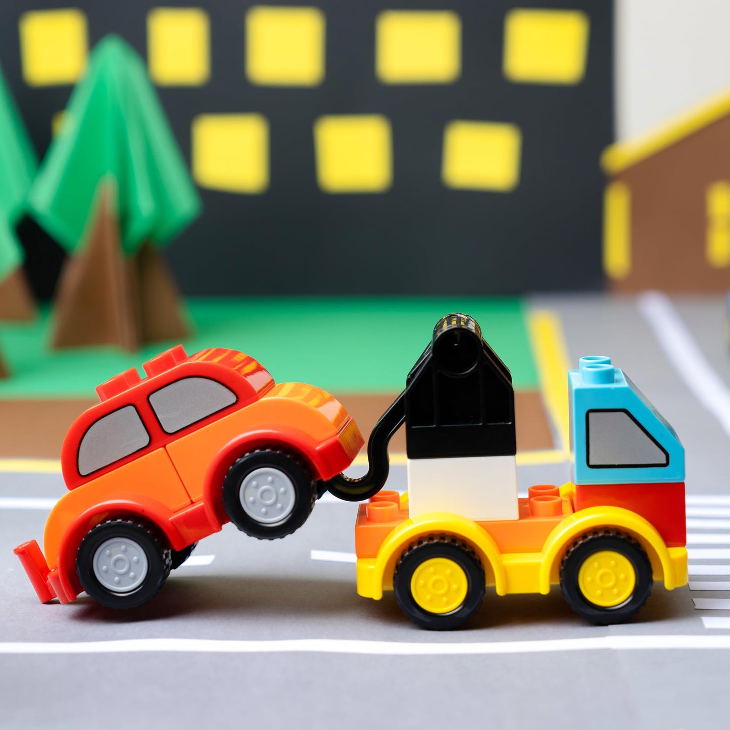 JOYIN 80Pcs Toddlers Car Building Blocks Set, 12Pcs Different Vehicles, Build Your Own Toy Cars, Compatible with Brand Name Building Bricks for Kids