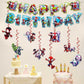 For Spide Happy Birthday Banner, Party Decoration With 8 Vortex Decorative Pendants