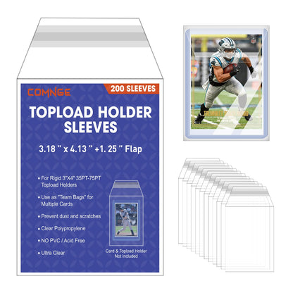 Top Loader Sleeves - Resealable Ultra Clear Penny Sleeves for 35PT-75PT Topload Card Holder, Prevent Scratches & Dust, Ultimate for Sports, Game