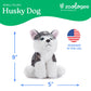 The Petting Zoo Husky Dog Stuffed Animal Plushie, Gifts for Kids, Siberian Husky Dog Plush Toy 9 inches