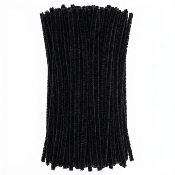 Black Craft Pipe Cleaners (80 Pack) Chenille Stems for Hair lcos DIY Art Craft Decorations Creative (0.24 x 12 Inch)
