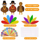 MIAHART 312 Pcs Thanksgiving Turkey Craft Kit DIY Turkey with Colorful Feathers and 320 Pcs Dot Glues Thanksgiving Stickers for Thanksgiving Party