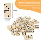 WE Games Double 6 Dominoes in Engraved Natural Wooden Treasure Box, Dominoes Set for Adults, Ivory Color Double Six Domino, Classic Board Games, Tile