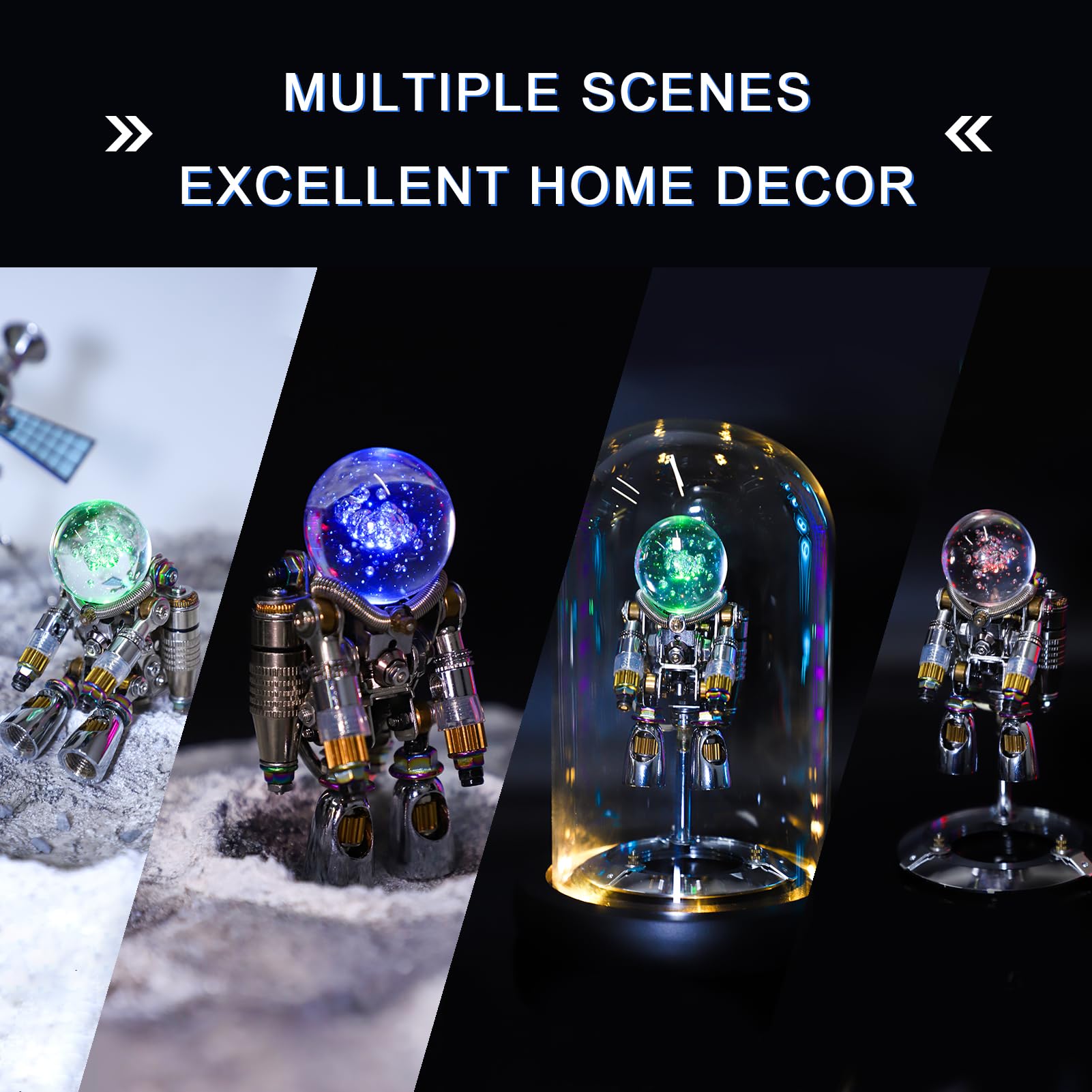 Mostarle 3D Metal Puzzle Nebula Astronaut Model Kit - DIY Steampunk Mechanical Building Set, Stainless Steel Space Figurine, Challenging Brain Teaser