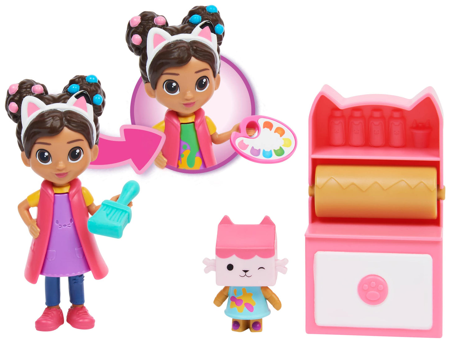 Gabby's Dollhouse - Art Studio - Gabby's Dollhouse Art Studio with 2 Figures, 2 Accessories, 1 Surprise Box and a Furniture - 6062025 - Toys Kids 3