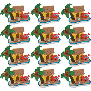 Fun Express 3D Tropical Island Scene Craft Kit - Craft Kits - VBS 2026 Vacation Bible School Supplies/Decor - 12 Pieces