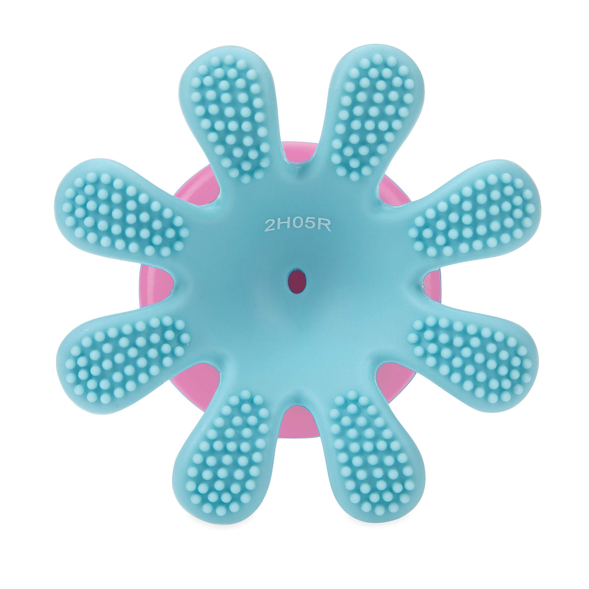 Nuby Silly Silicone Octopus Teethe with Soothing Massaging Bristles for Sore Gums, Pink/Purple