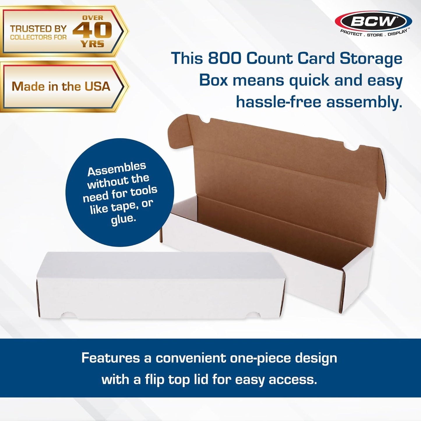 BCW 800ct Trading Card Storage Boxes - 6 Pack | Organizer for Sports and Trading Cards | Card Storage Solution