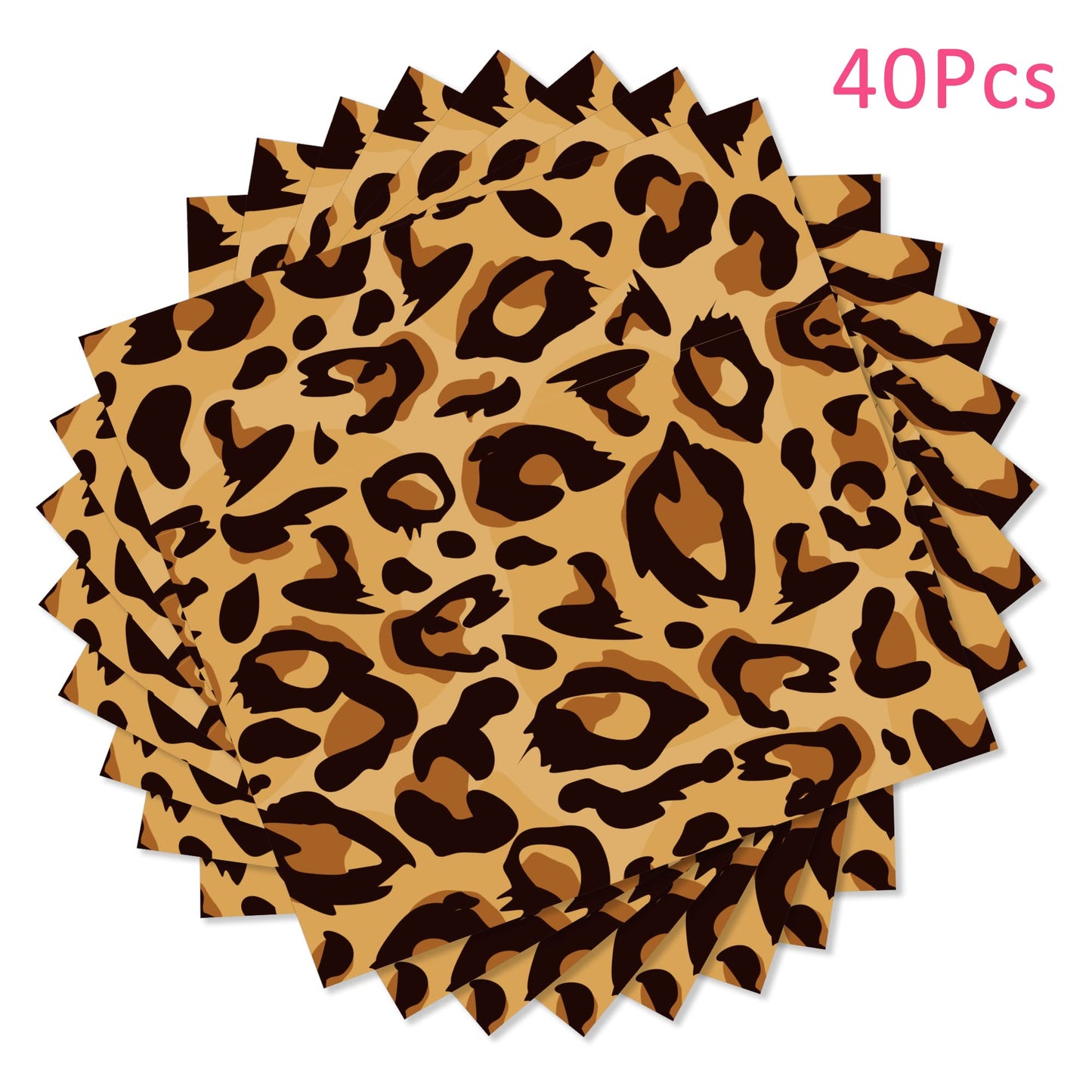 40pcs Animal Leopard Print Party Napkins Disposable Jungle Animal Print Tableware Dinner Napkin for Safari Leopard Themed Birthday Baby Shower Party