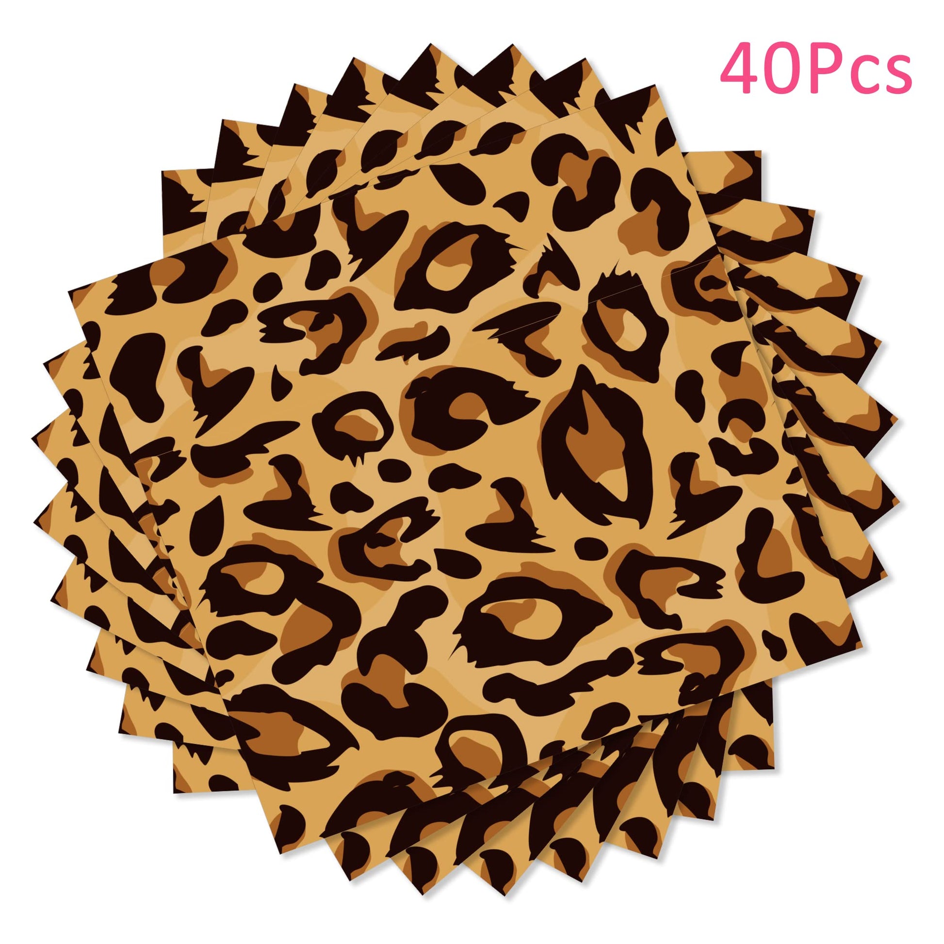 40pcs Animal Leopard Print Party Napkins Disposable Jungle Animal Print Tableware Dinner Napkin for Safari Leopard Themed Birthday Baby Shower Party
