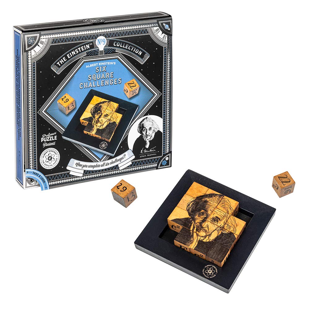 The Einstein Collection Six Square Challenges - Tricky Puzzle Set - 3D Brain Teaser Puzzles by Professor Puzzle.