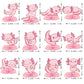12Pcs Axolotl Happy Birthday Honeycomb Centerpiece Pink Glitter Aquatic Creature Pretty Hexagonal Dinosaur Party Decoration Coral Ocean Sea Fish