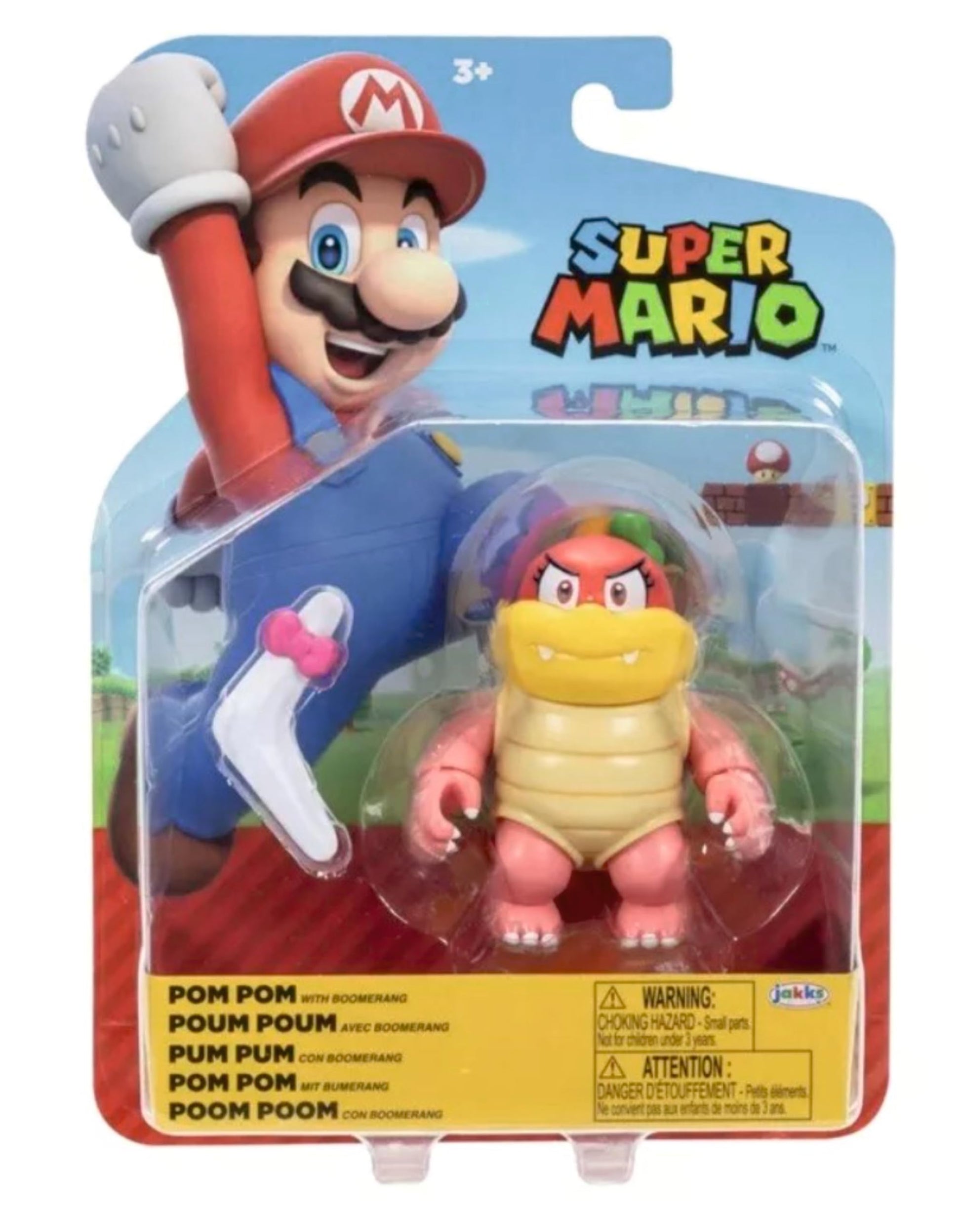 Super Mario Pom Pom 4 Inch Action Figure with Boomerang