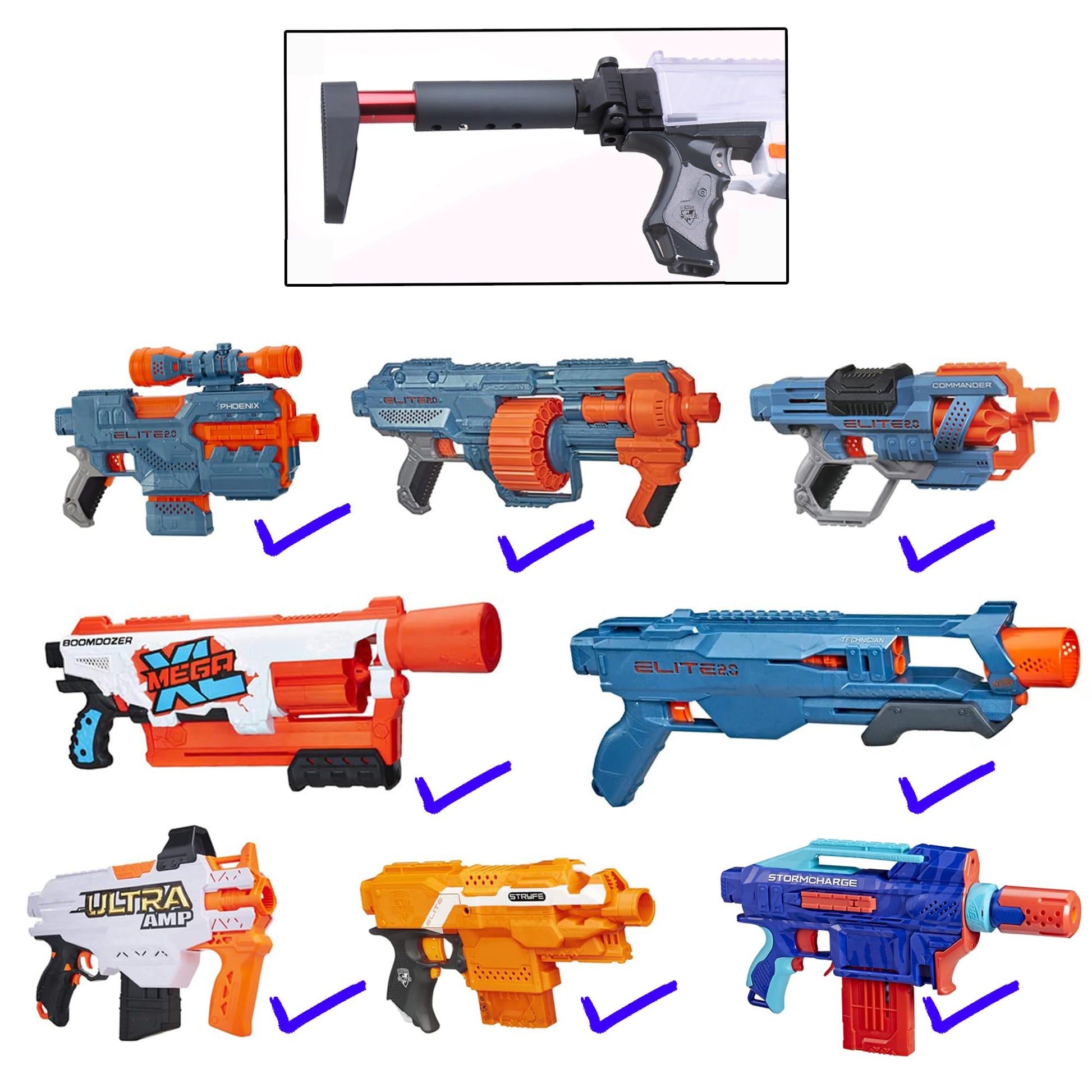 L Shape Shoulder Attachment Injection Mold Accessories for Nerf Elite Series Toys