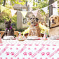 Hegbolke 4pcs 51.2x86.6in Puppy Dog Pet Paw Print Disposable Plastic Tablecloth - Cat & Dog Paw Party Supplies
