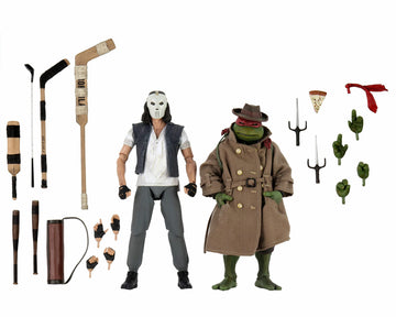 NECA - Teenage Mutant Ninja Turtles (1990 Movie) - 7” Scale Action Figure - Casey Jones & Raphael in Disguise 2 Pack (WM Exclusive)